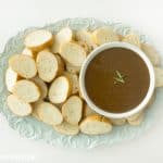 Oh. My. Gosh. This bread dip is out of this world AMAZING. The easiest appetizer to throw together and people will be begging you for the recipe! Carb lovers unite.