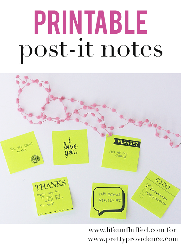 Printable Post-It Notes - Pretty Providence