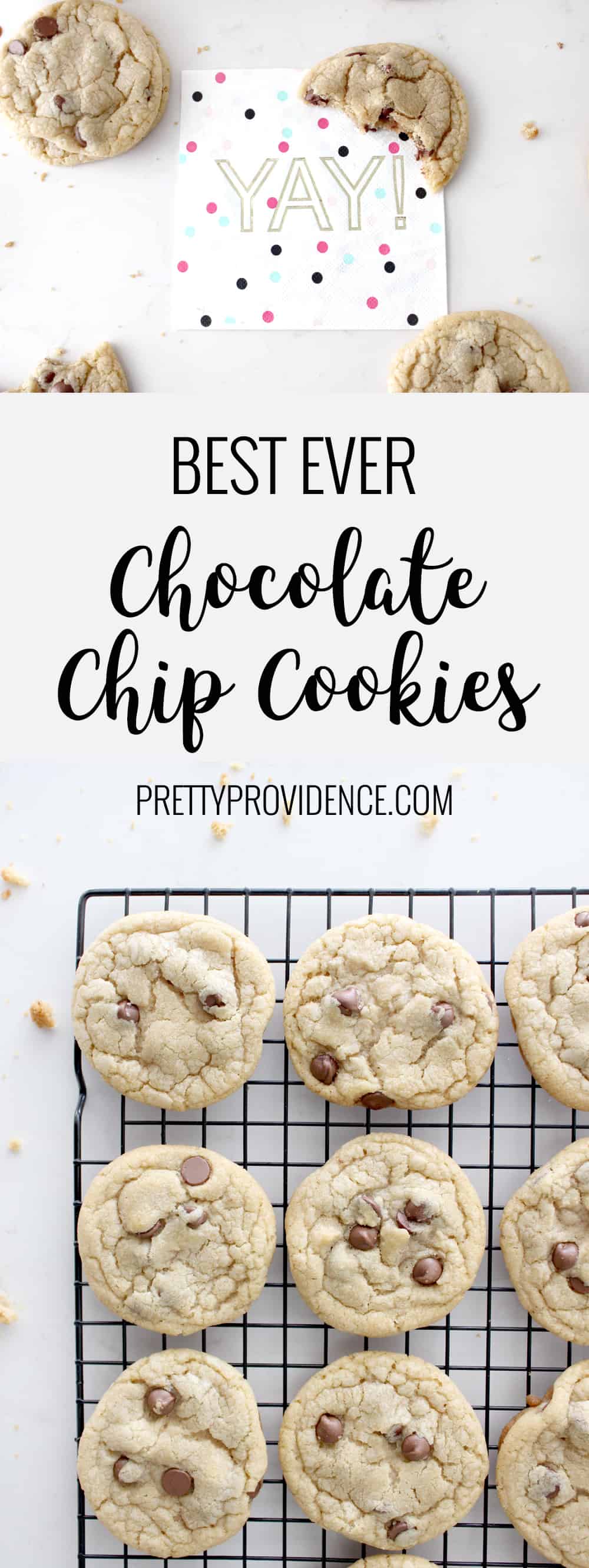 You only need one chocolate chip cookie recipe in your life and this is the one! Literally best ever chocolate chip cookies! You will not regret saving this one. 