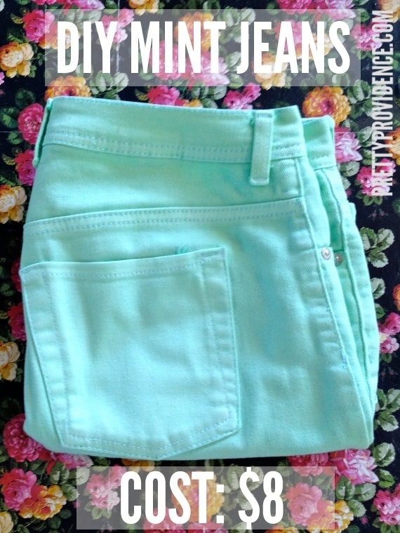 Easy DIY dyed mint jeans!