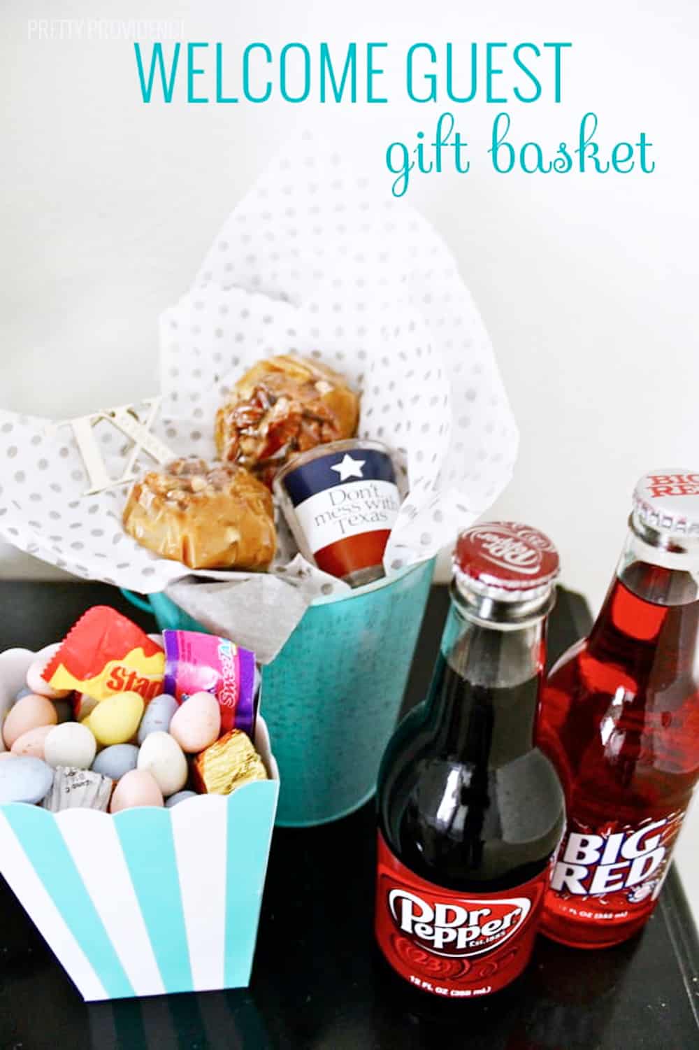 super fun welcome guest gift basket for when you are hosting guests! 