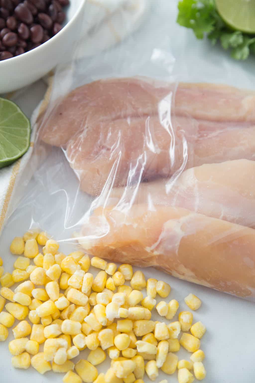 Easy and delicious garlic lime chicken freezer meal! 