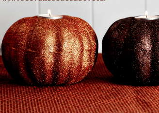 Glitter Pumpkin Candles