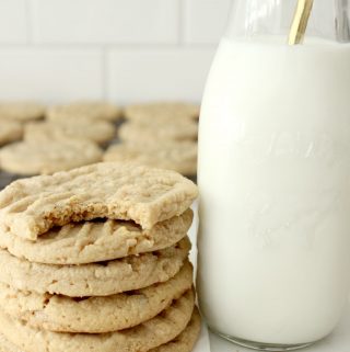 Literally THE BEST peanut butter cookies you will ever taste! You probably have everything you need to make them in your pantry, they are super easy, and the recipe yields a ton!
