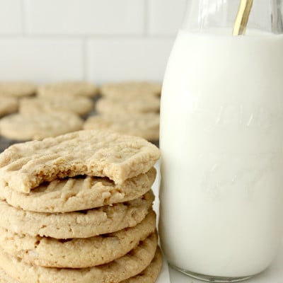 Literally THE BEST peanut butter cookies you will ever taste! You probably have everything you need to make them in your pantry, they are super easy, and the recipe yields a ton!
