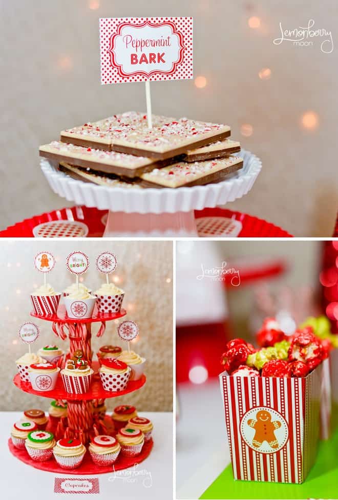 Holiday Party Printables Red and White