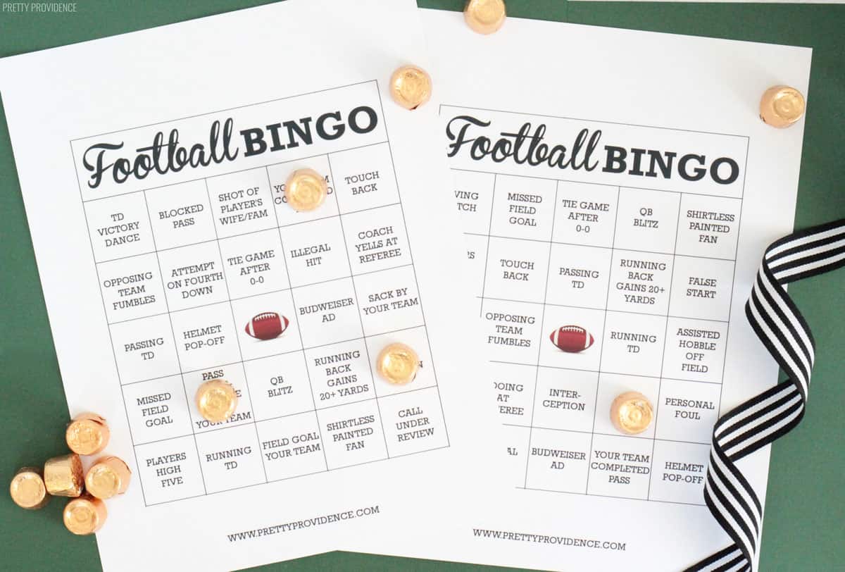 Football Bingo American Football Bingo Super Bowl Bingo 