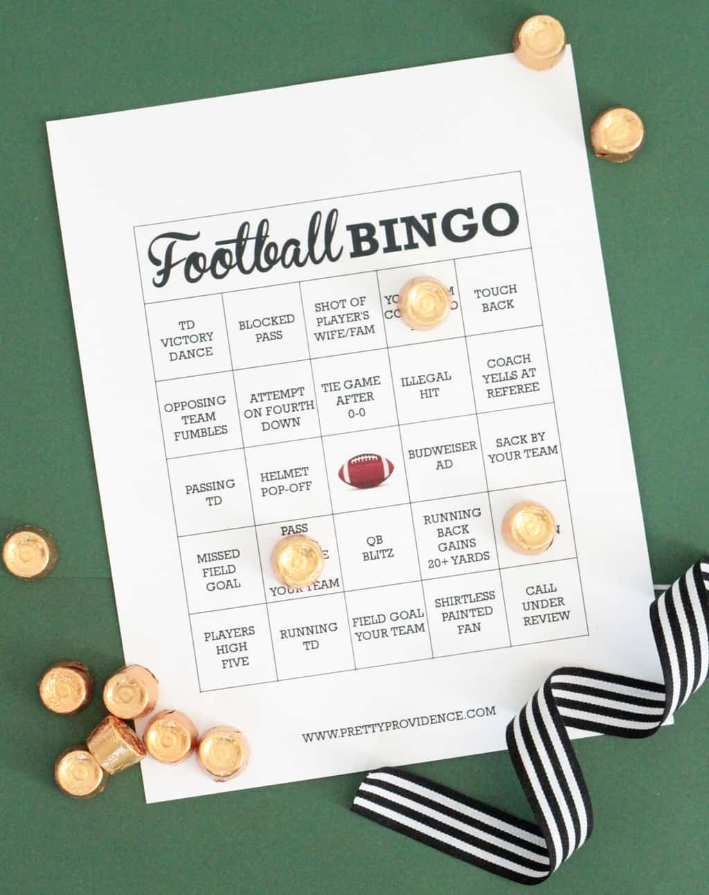 thanksgiving football bingo