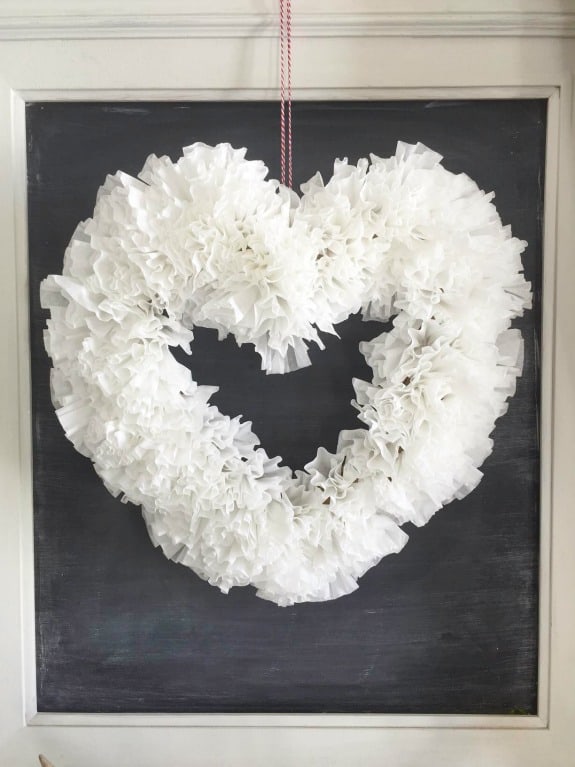 Valentine's Day Wreath from Coffee Filters