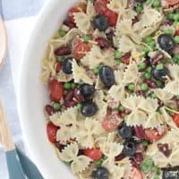 Once you've tasted this bowtie pasta salad you won't be able to imagine life without it! I am a pasta salad fanatic and it's my favorite pasta salad recipe!