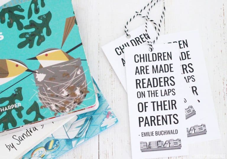 Story Book Baby Shower Bookmark Free Printable - Pretty Providence