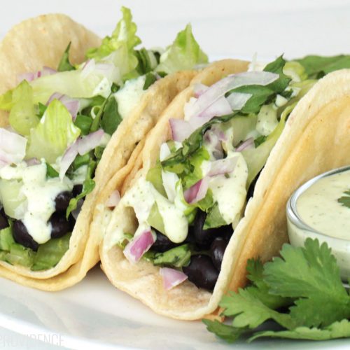 These black bean tacos are a quick, healthy and easy dinner!