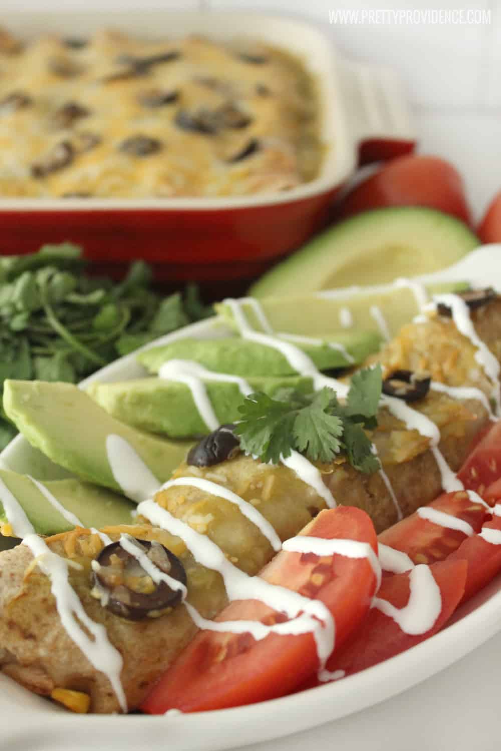 Oh. My. Gosh. These enchiladas are beyond good! They don't even taste healthy but they are totally guilt free! A new family favorite, for sure! 