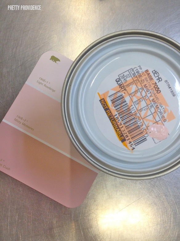 blushy light pink paint color: behr misty 