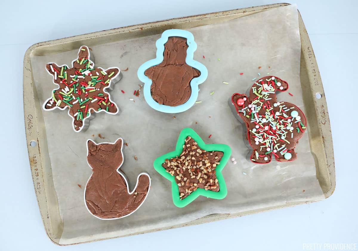 Fudge filled cookie cutters, perfect for a holiday gift! 