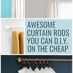Collage of DIY curtain rods