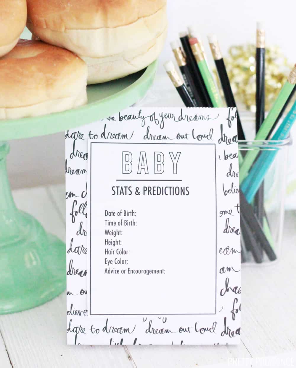 Baby Stats and Predictions Baby Shower Printable