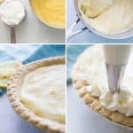 how to make sour cream lemon pie step by steps in collage for pinterest