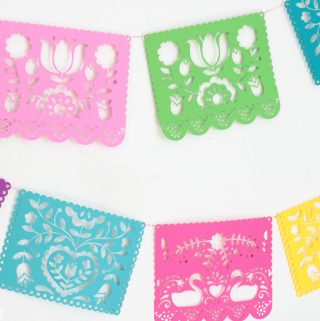 DIY Papel Picado Banner made with Cricut and colorful card stock
