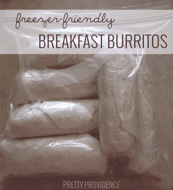 Freezer Friendly Breakfast Burritos! Make a batch & pull one out for a yummy on-the-go breakfast!