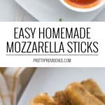 two photos of mozzarella sticks optimized for pinterest