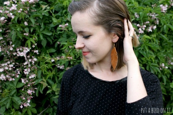 DIY Leather Feather Earrings