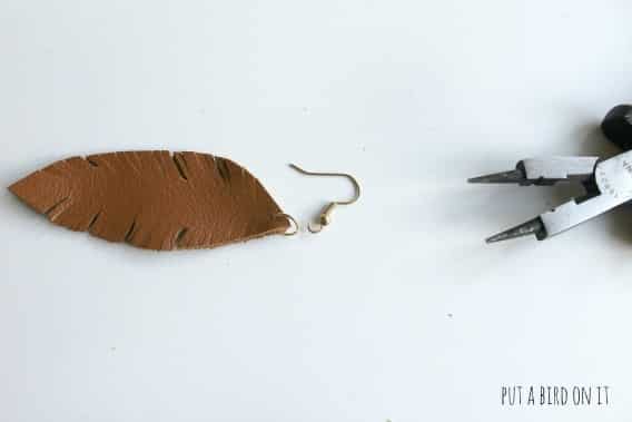 DIY Leather Feather Earrings