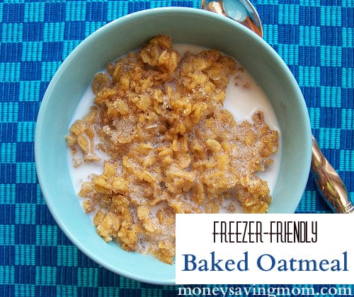 Freezer Friendly Baked Oatmeal @ MoneySavingMom.com