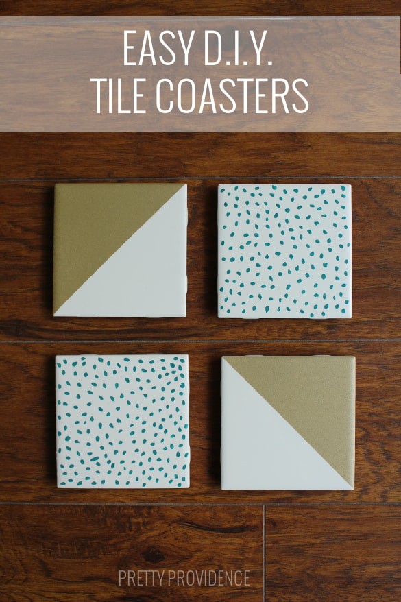 DIY Painted Tile Coasters