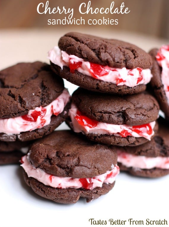 Cherry Chocolate Sandwich Cookies