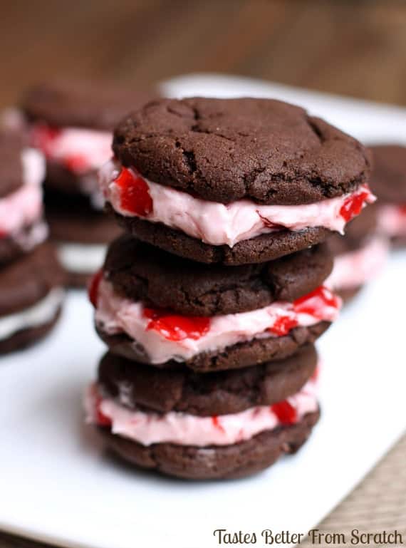 Cherry Chocolate Sandwich Cookies