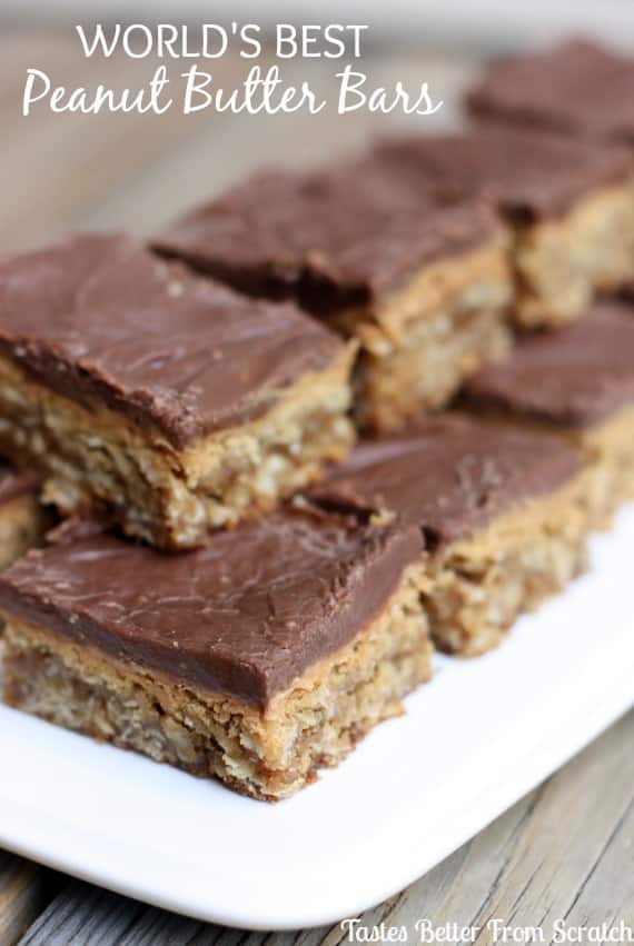 World's Best Peanut Butter Bars recipe from TastesBetterFromScratch.com