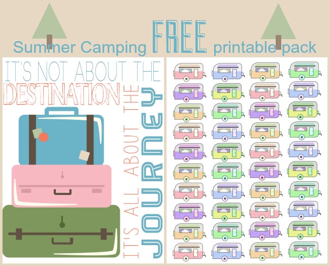 Camping printable set - free printables