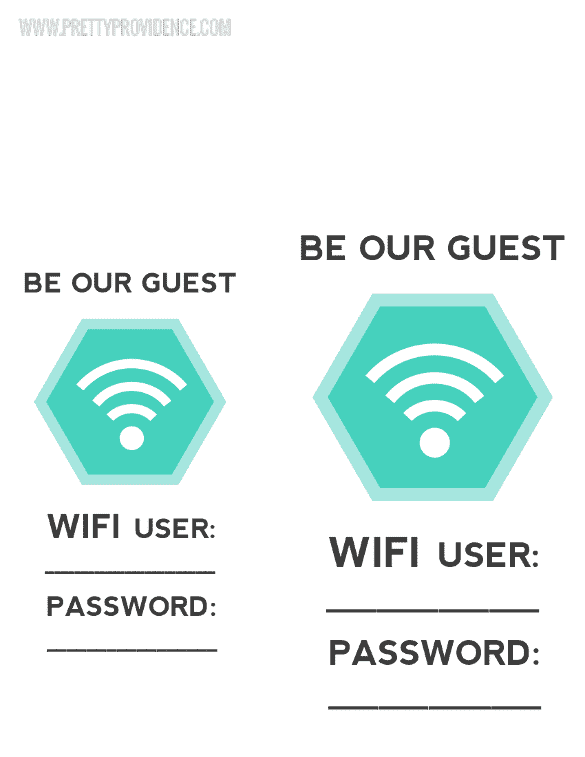 Free Guest Wifi Card Printable