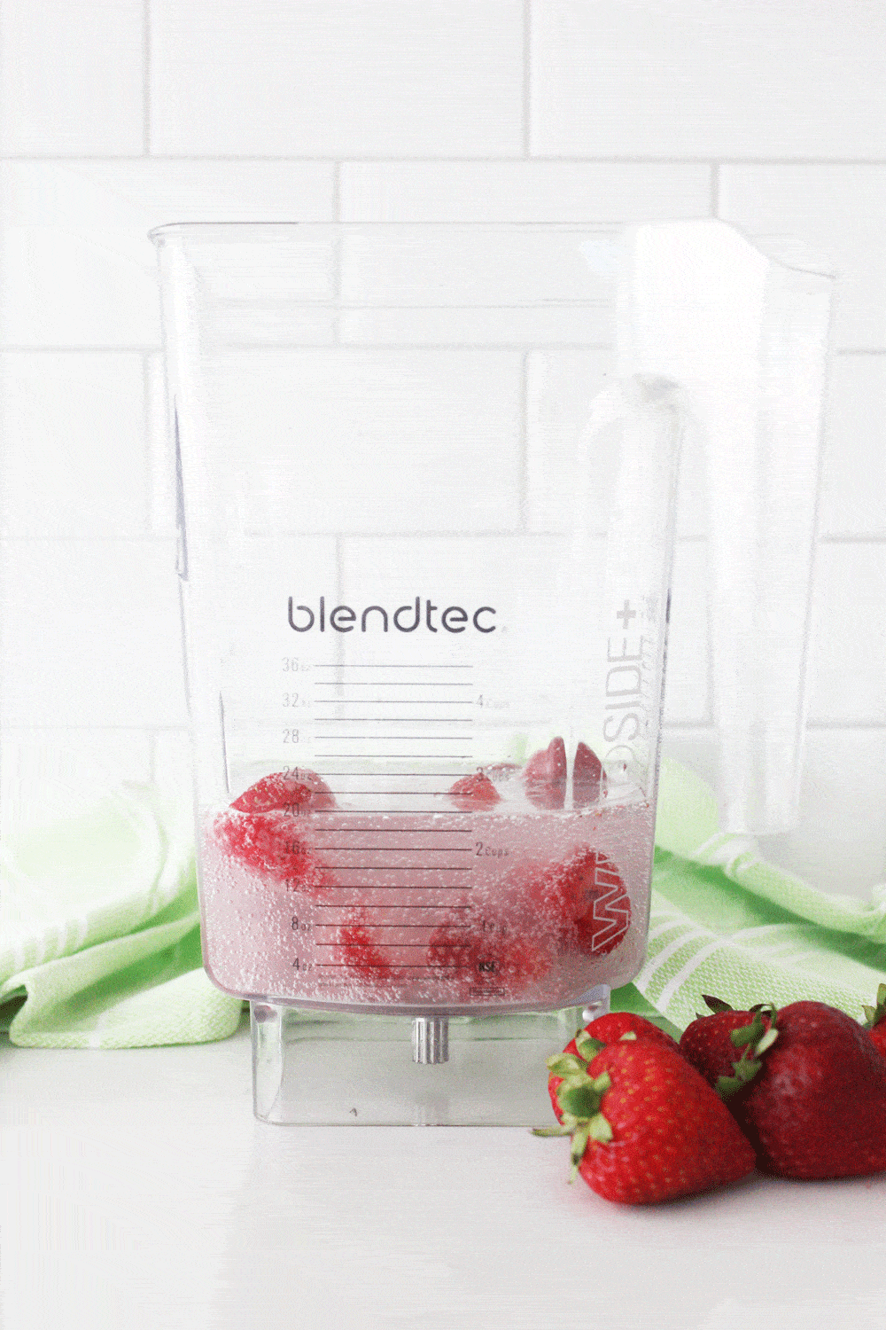 strawberries and fresca in a blendtec