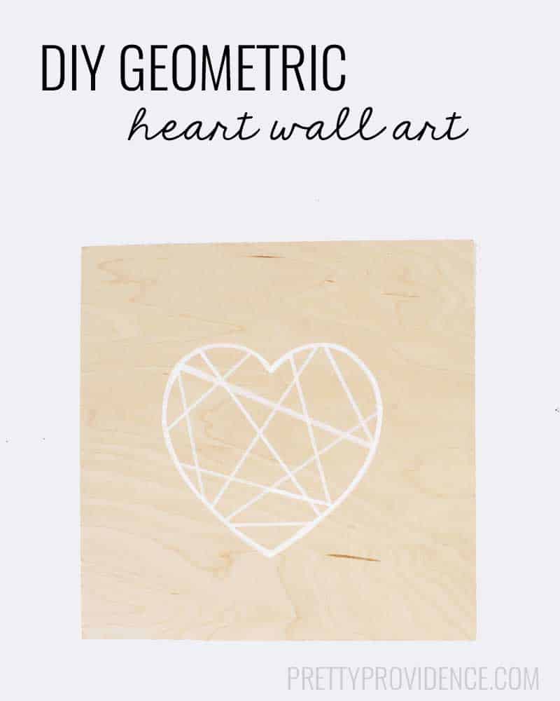 Easy geometric heart on balsa wood! Cute, modern, fun addition to a gallery wall! 