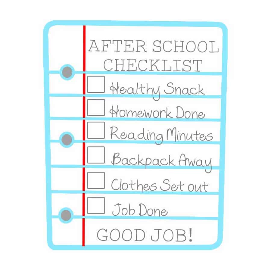 After School Checklist For Kids Free Printable