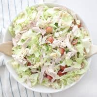 The best ever Chinese chicken salad with homemade oriental salad dressing! Perfect for any party or get together, or just for an easy healthy dinner!