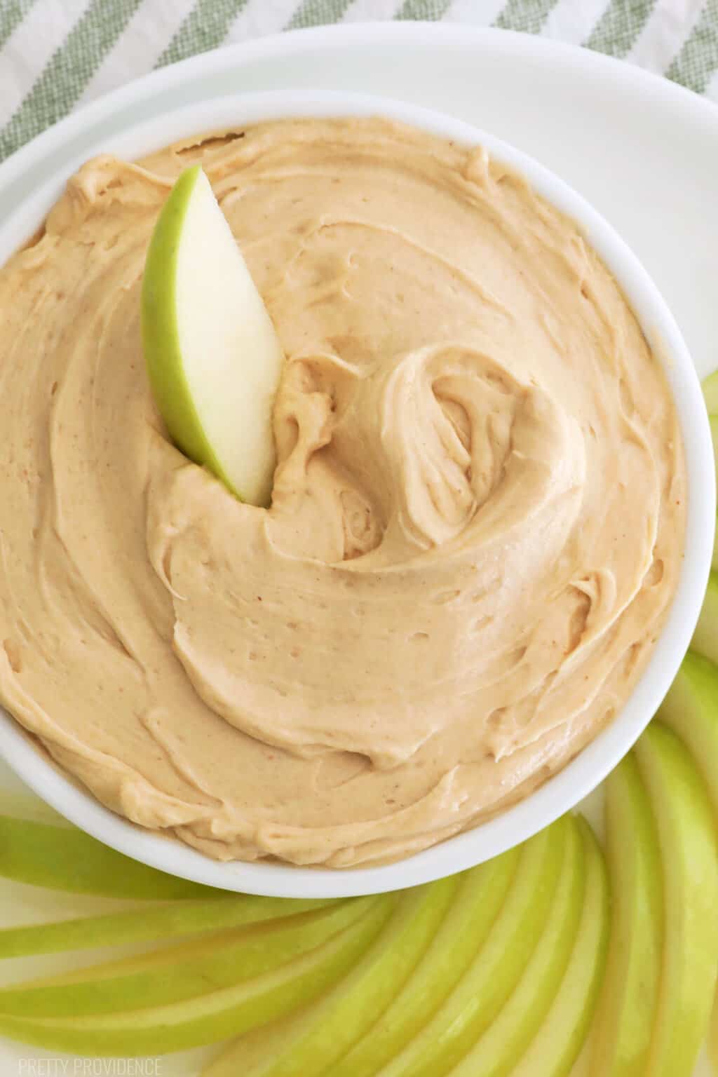 Creamy peanut butter apple dip. This is the most delicious dip you'll ever eat! 