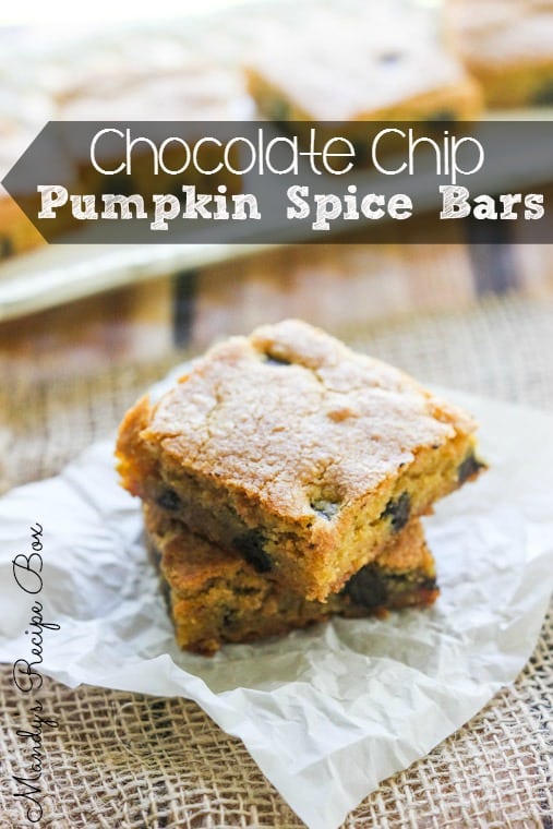 Chocolate Chip Pumpkin Spice Bars