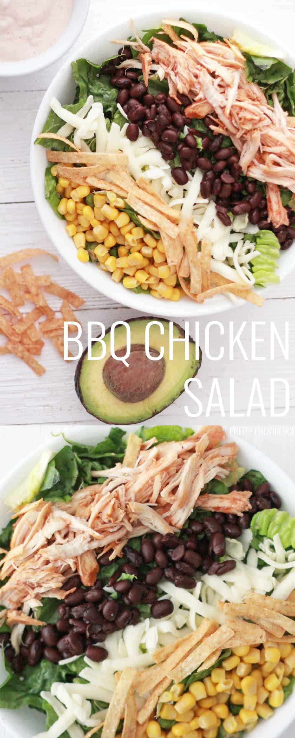 You will love this BBQ Chicken Salad recipe! It's such an easy dinner idea that is both healthy and tastes amazing! Five stars!