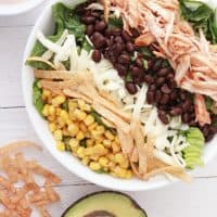 Looking for easy salad recipes? It doesn't get better than BBQ chicken salad with BBQ ranch dressing!