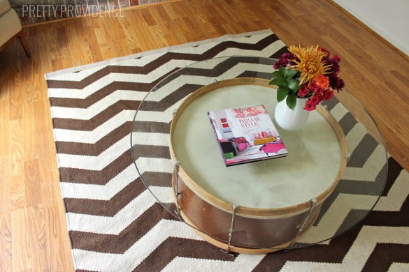 Repurpose a vintage drum into a coffee table!