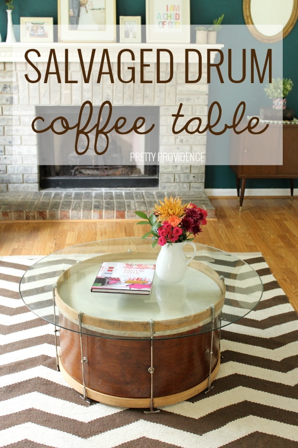 Repurpose a vintage drum into a coffee table!