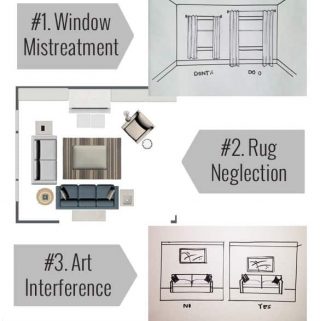The four biggest interior design faux pas! Okay, EVERYONE needs to read this post! I have never had anyone be able to explain this stuff to me as clearly and visually as she does.. pinning to remember!
