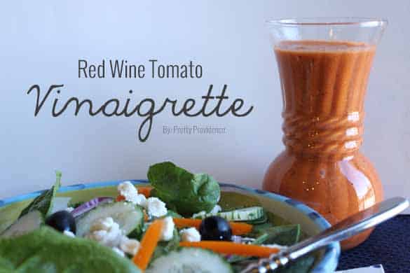 This red wine tomato vinaigrette is so good I could drink it! Seriously, best salad dressing EVER. Great on pasta salad too!