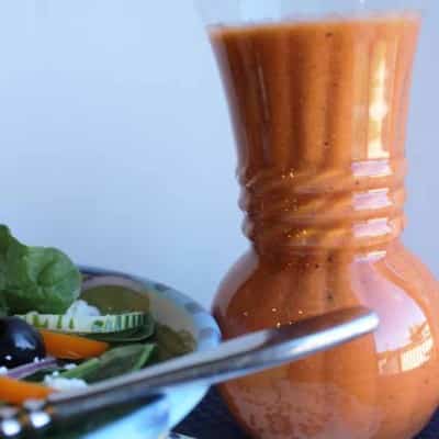 This red wine tomato vinaigrette is so good I could drink it! Seriously, best salad dressing EVER. Great on pasta salad too!