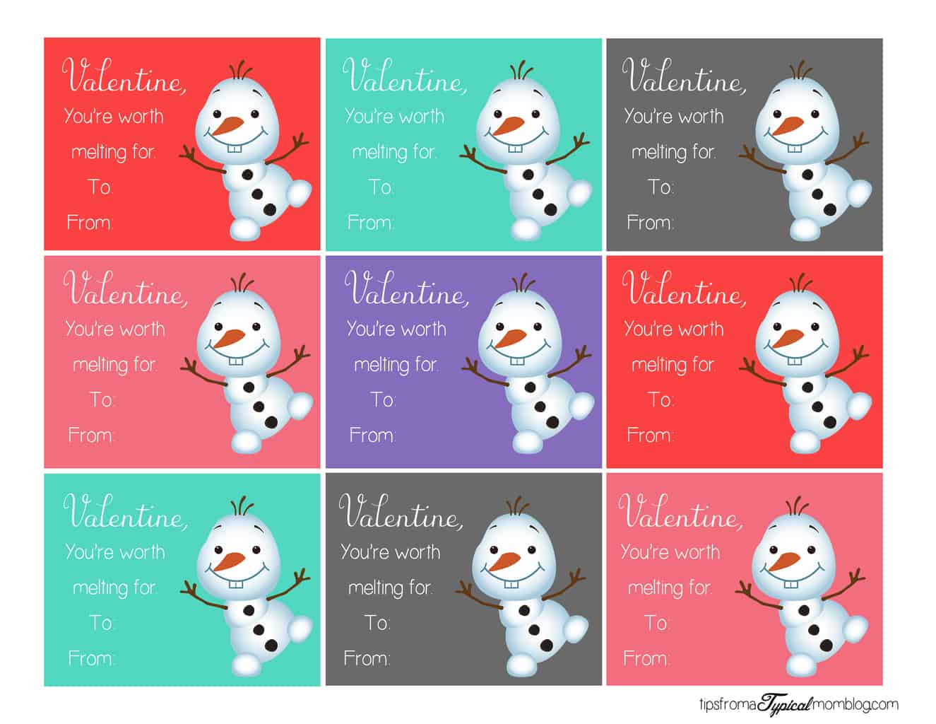 Frozen Valentines Printable