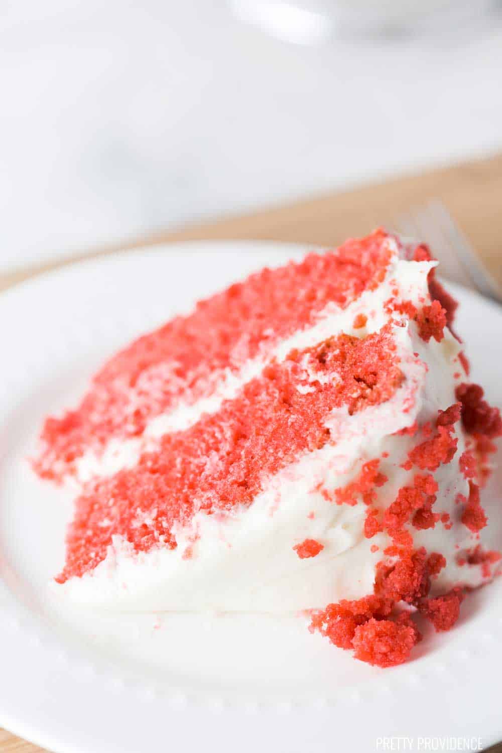 This is the best red velvet cake I have ever had. So dang moist and delicious, you'll never make a red velvet box mix again!