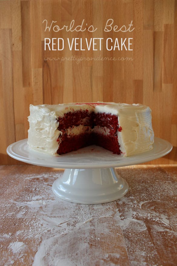 Seriously the best red velvet cake I have ever had. So dang moist and delicious, you'll never make a red velvet box mix again! 